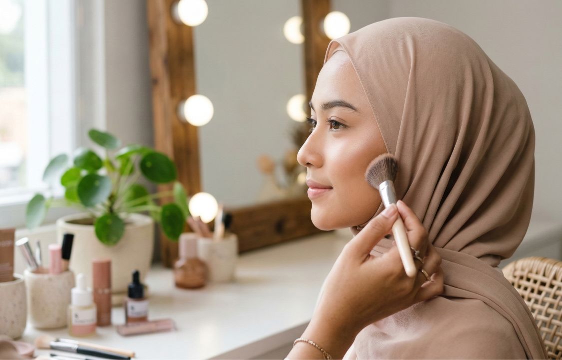 tips make up hijab agar kulit terlihat cerah