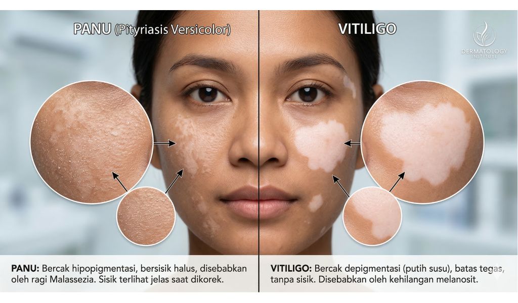 Perbedaan Panu dan Vitiligo di Wajah
