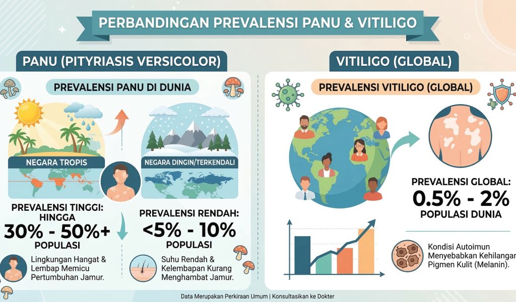 Perbedaan Panu dan Vitiligo di Wajah