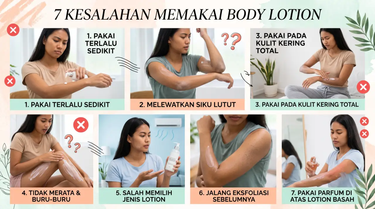 kesalahan memakai body lotion
