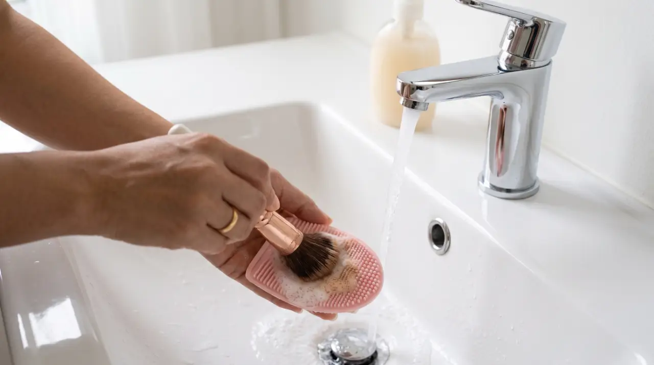cara membersihkan brush makeup