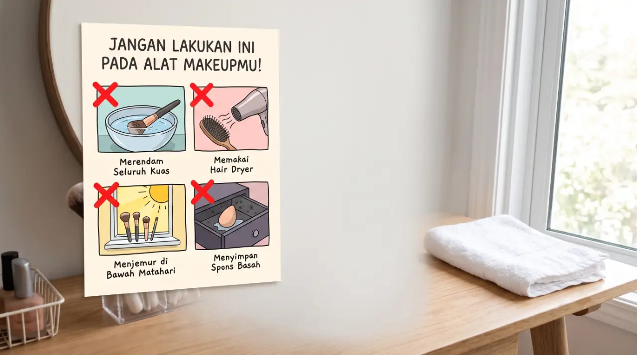 cara membersihkan brush makeup