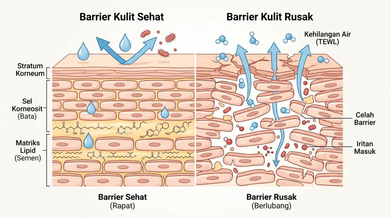 cara memperbaiki skin barrier rusak