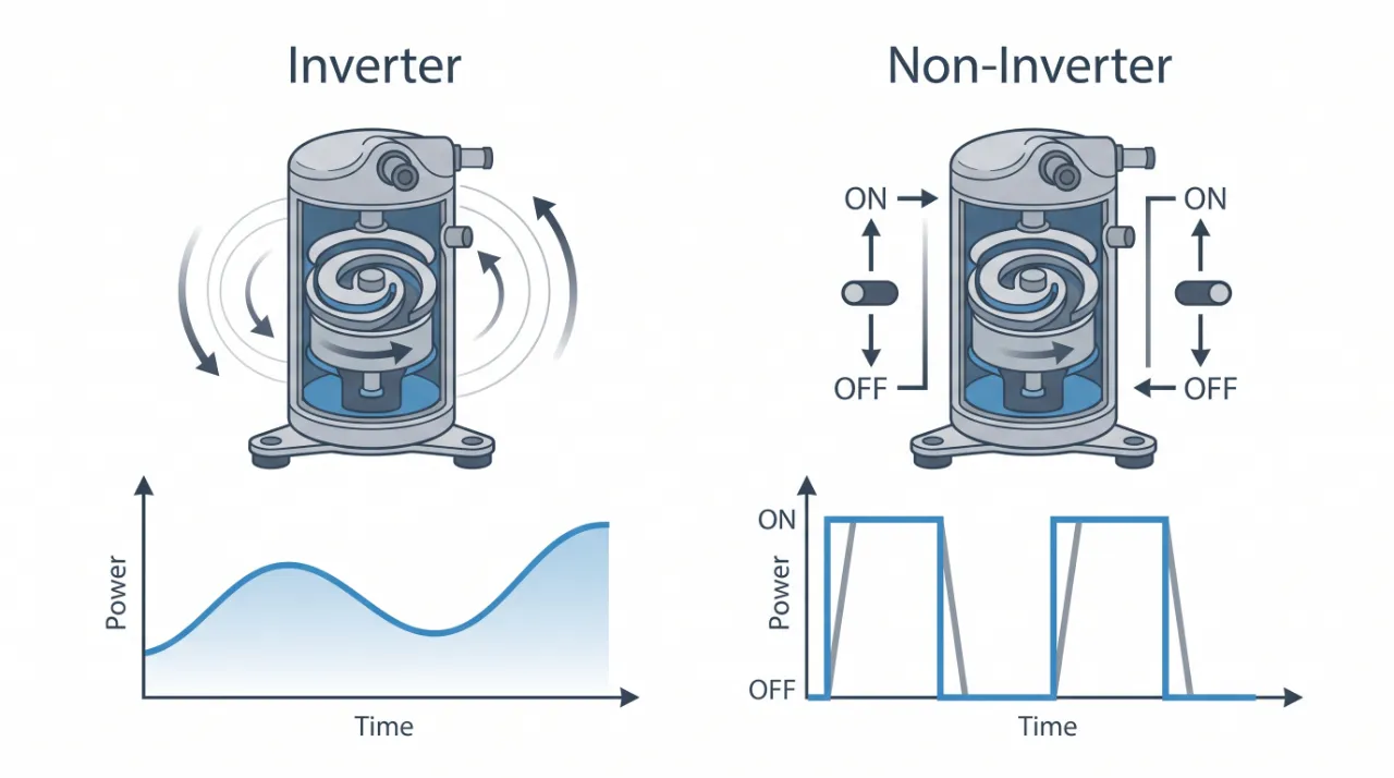 AC inverter vs non inverter