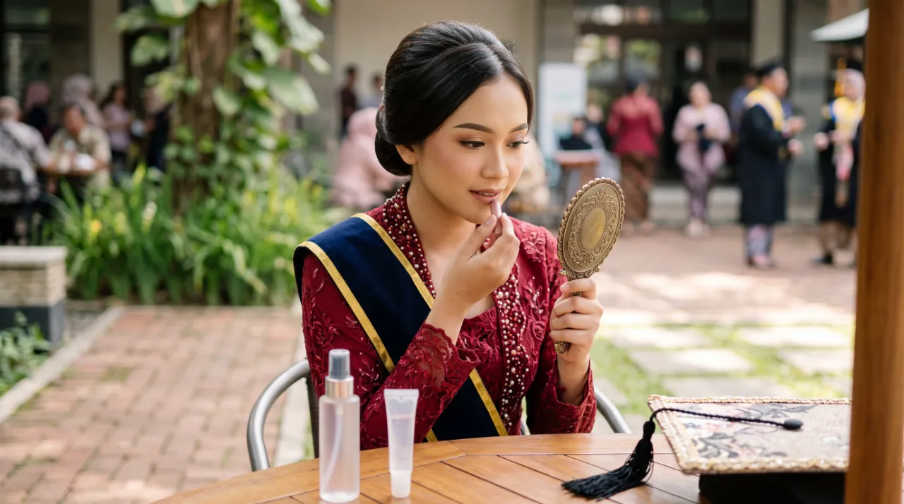 cara agar lipstik tahan lama saat wisuda