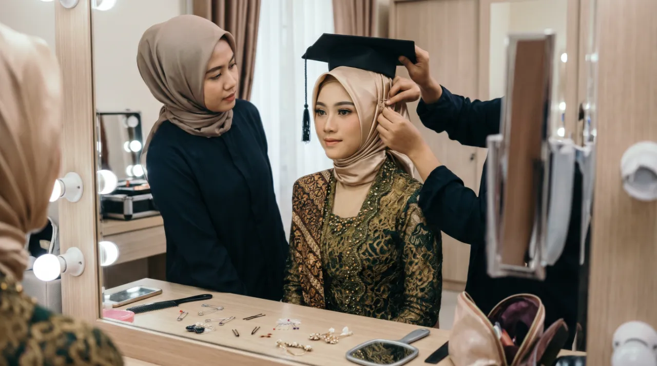 lama makeup wisuda dan hairdo