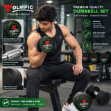 Olympic Commercial Grade Rubber Coated Dumbbells thumbnail 3