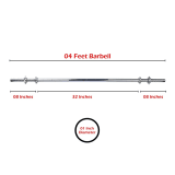 Weight Lifting Barbell Rod 1 Inch Hole Diameter – 3 to 6 Feet thumbnail 5