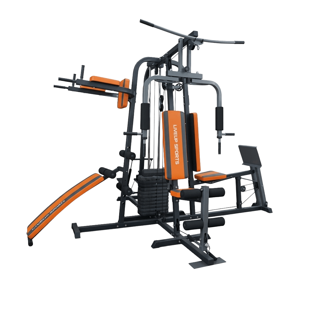 LiveUp LS1032 4 Station Multi Gym – Four Station Home Gym Strength Training Machine
