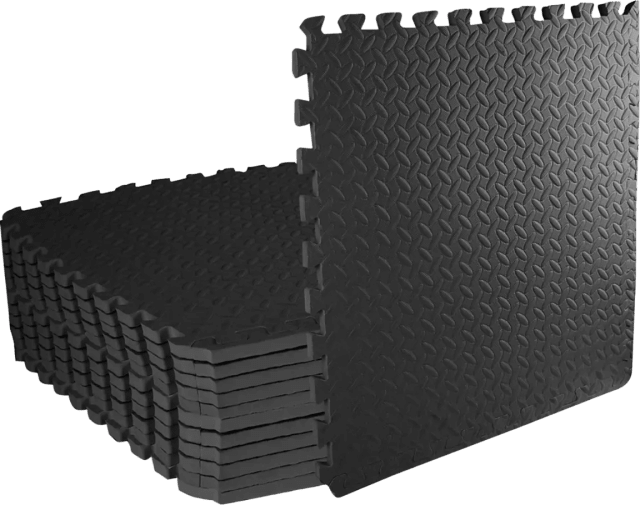 Gym Floor Mats – 4 Interlocking EVA Foam Mats (2 x 2 Feet Each) 12mm to 25mm