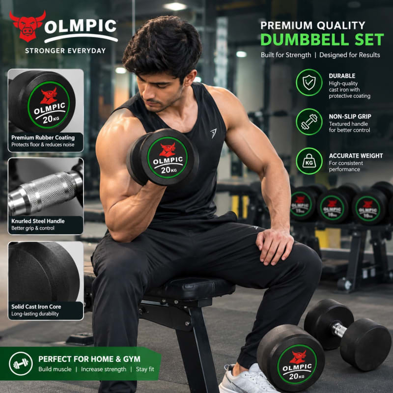 Person training with Olympic dumbbells