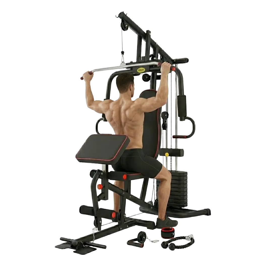 Profitness Multi Gym 50KG - Man Performing Lat Pulldown Exercise
