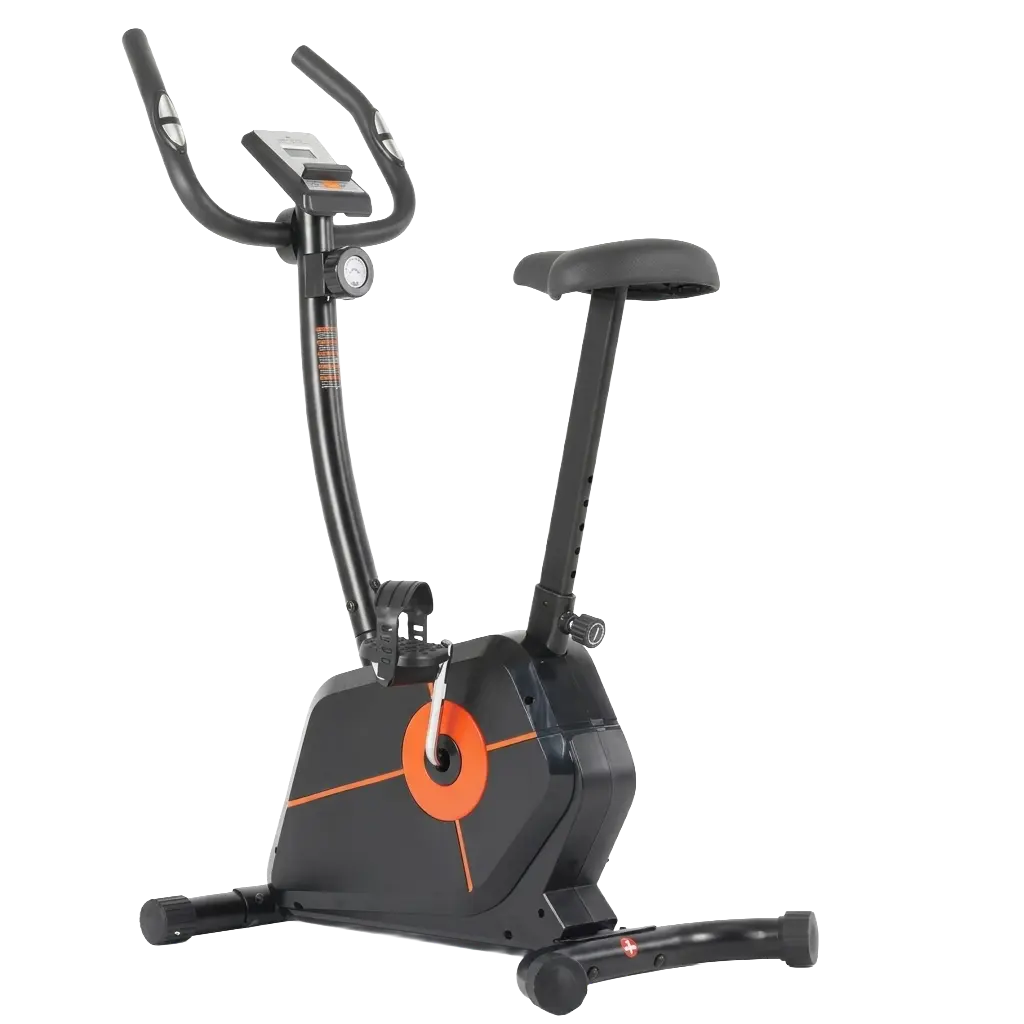 Front perspective of the BC-515B upright exercise bike with its console