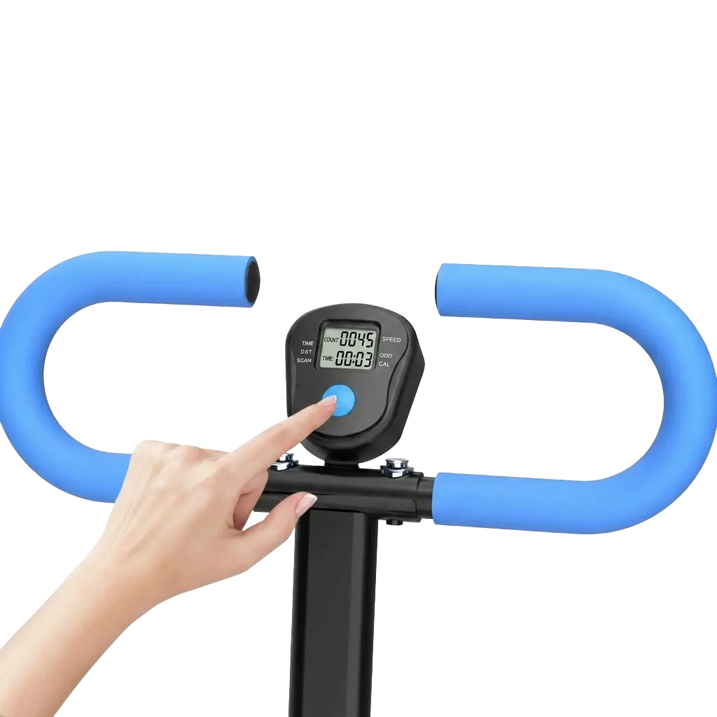 Foldable Stair Climber Stepper - 4-part technical highlight showing pedals, rollers, and non-slip feet