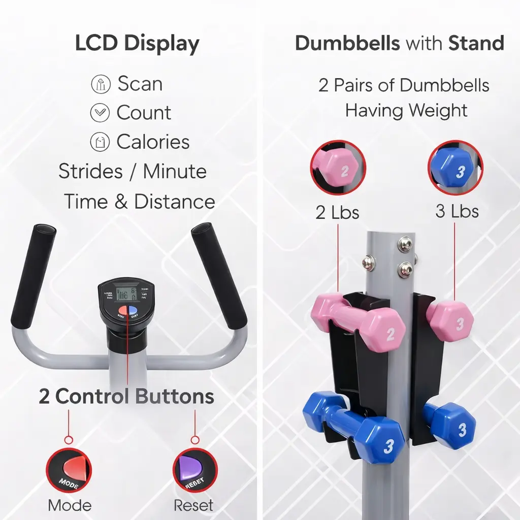 Detailed view of the textured non-slip pedals and hydraulic resistance system