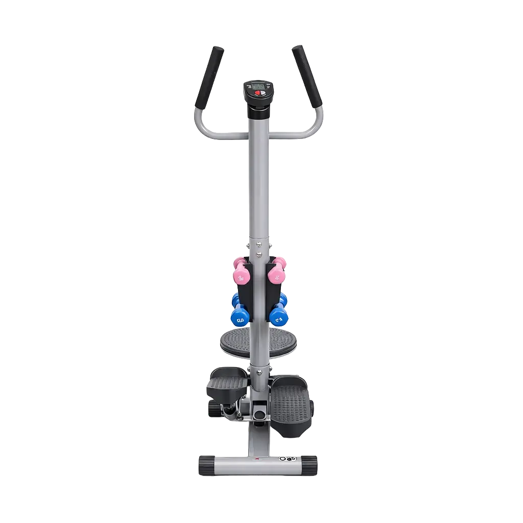 3-in-1 Twist Stepper - Side Profile View highlighting hydraulic cylinders and base stability
