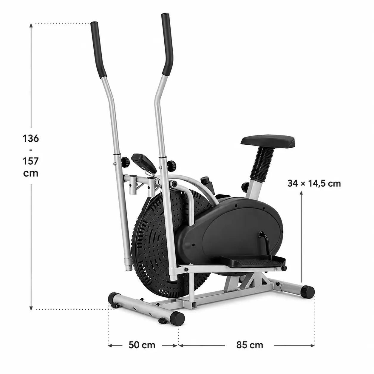 Size guide graphic outlining the Orbitrac ET-ORB 16 physical dimensions