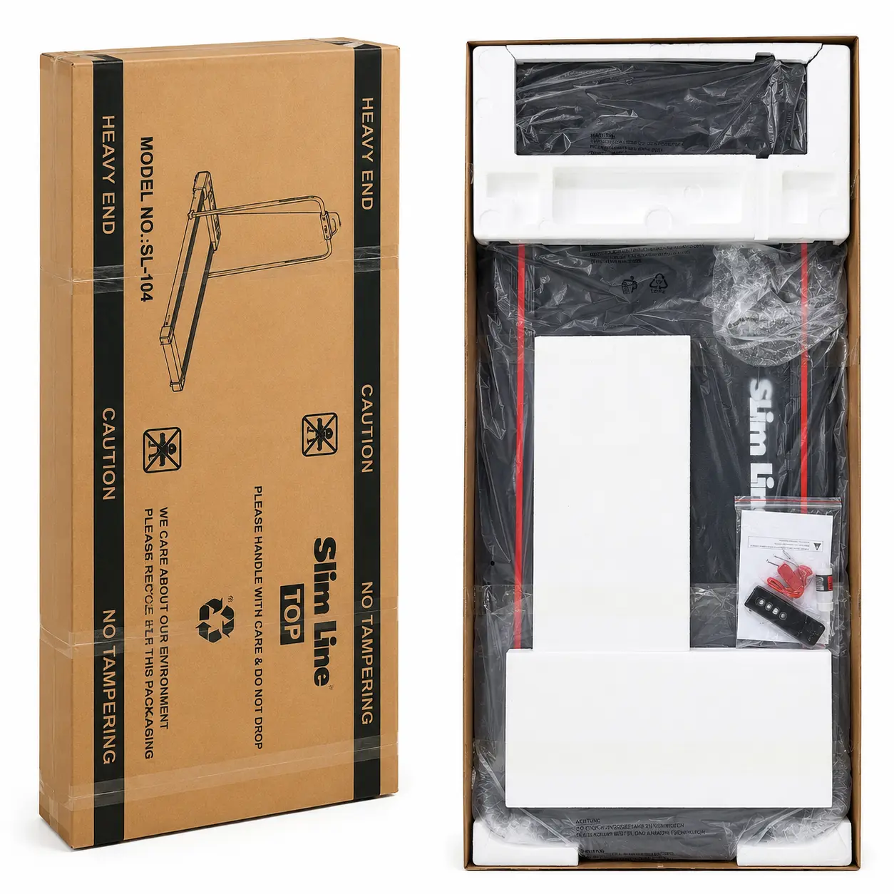 Slimline SL-104 packed in its box with protective foam and accessories