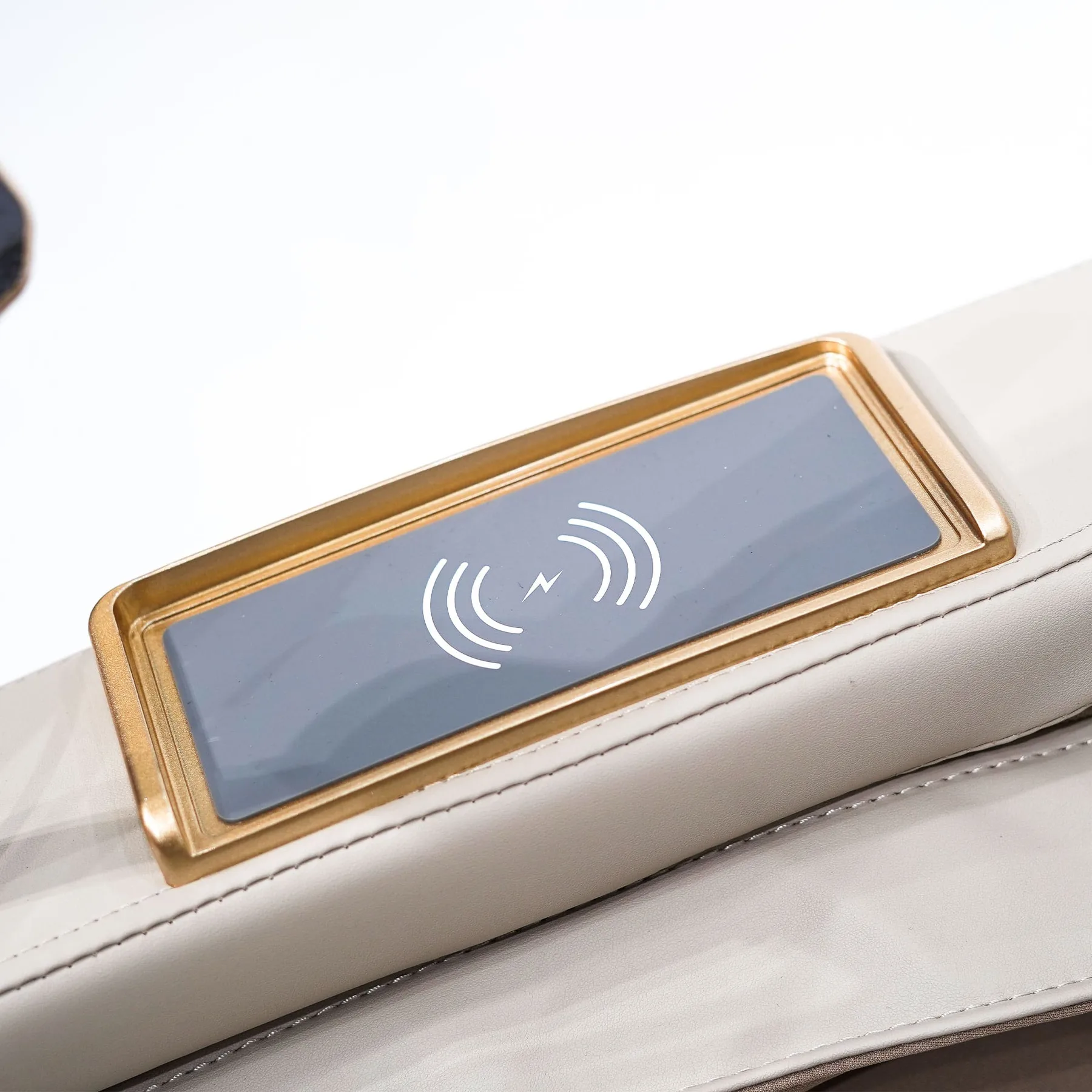 LCD remote control with labelled massage, airbag and heating buttons