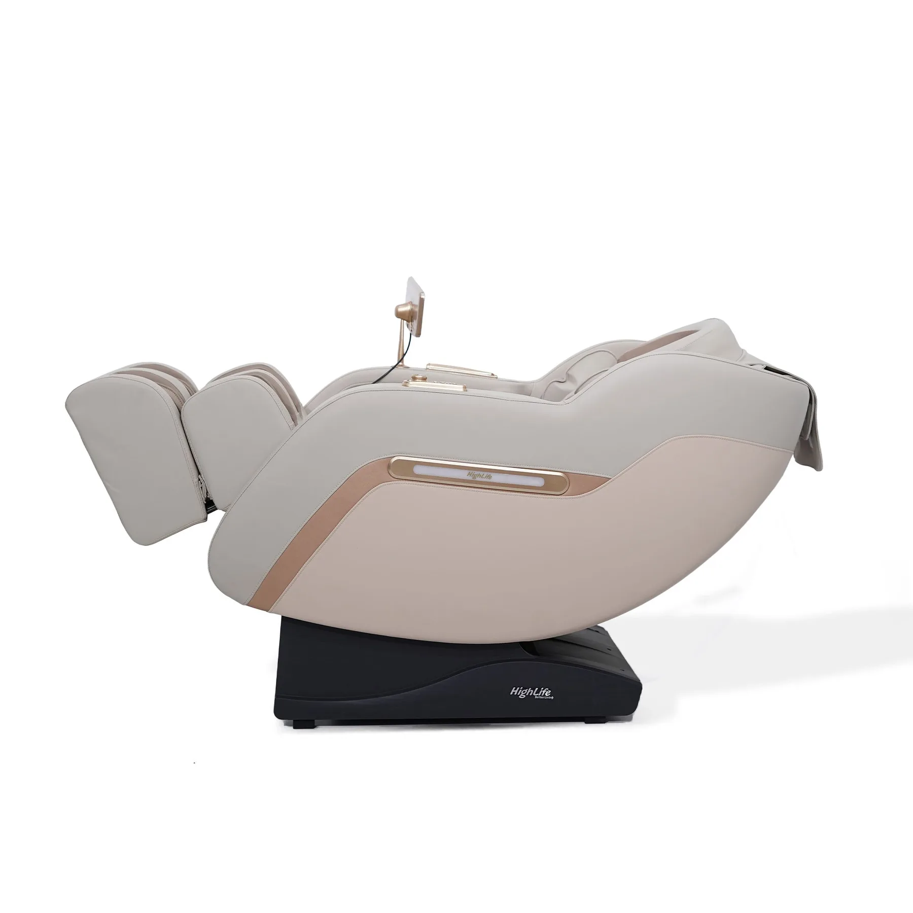 Side profile in reclined zero-gravity position
