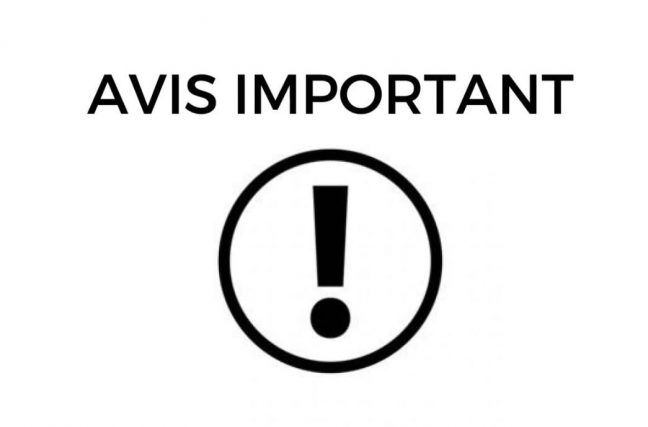 Avis à tous! Tous les gymnases d’école sont indisponibles