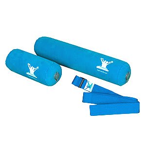 Posture Therapy Committed Travel Inflatable Package: Large & TWO Small Blocks, Long & Short Rolls, Pump, Aqua Strap/Yoga Belt and Aqua Prism Glasses - Image 5