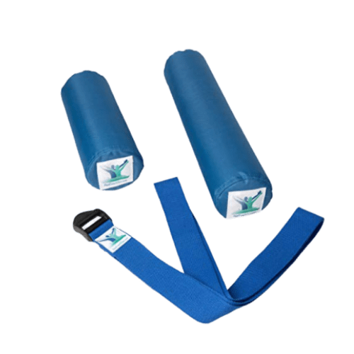 Posture Therapy Long and Short FOAM ROLLS/Towel and BLUE STRAP/Yoga Belt Bundle
