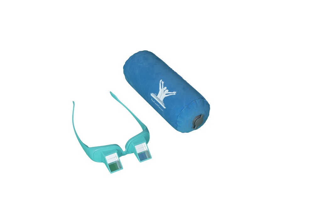 Posture Therapy Committed Travel Inflatable Package: Large & TWO Small Blocks, Long & Short Rolls, Pump, Aqua Strap/Yoga Belt and Aqua Prism Glasses - Image 4