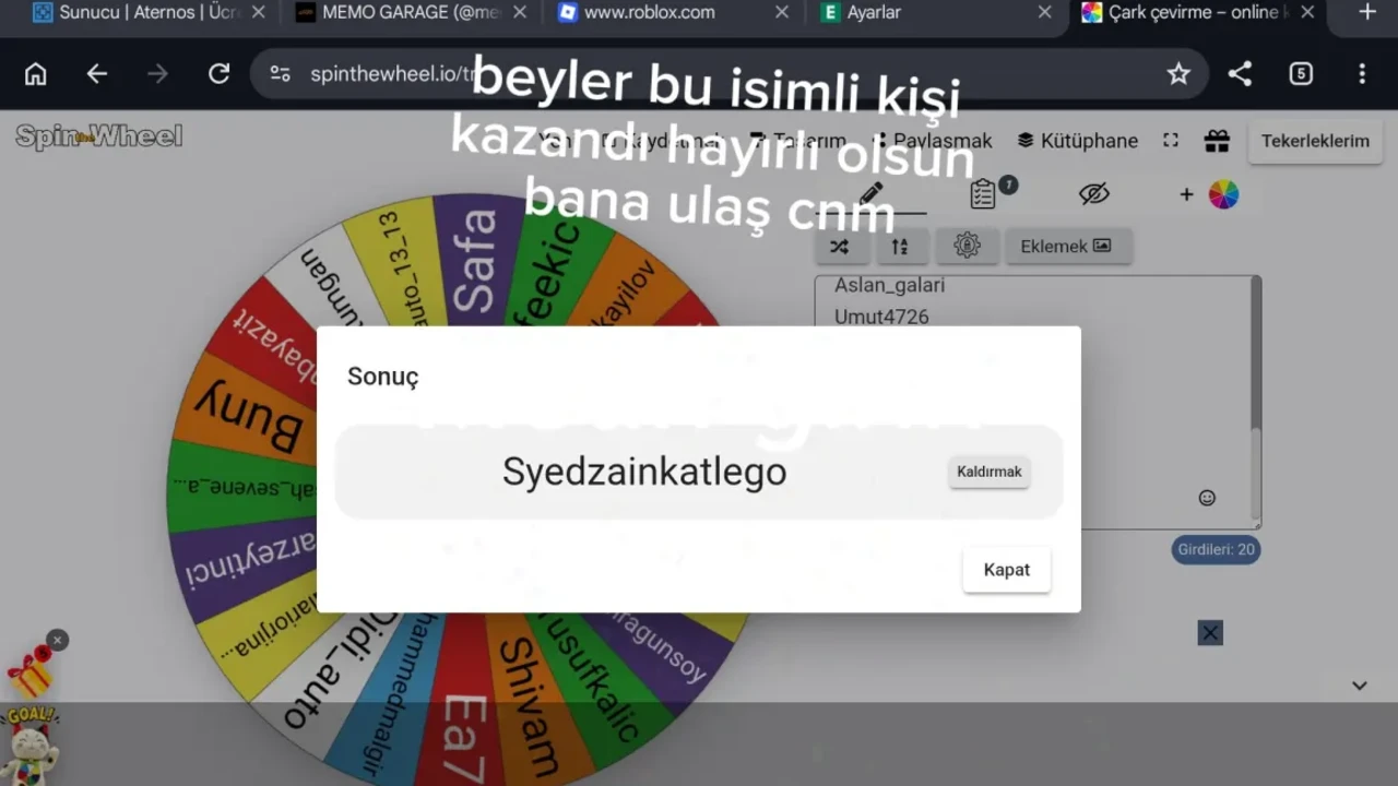 Çekilişi kazanan kişi bu