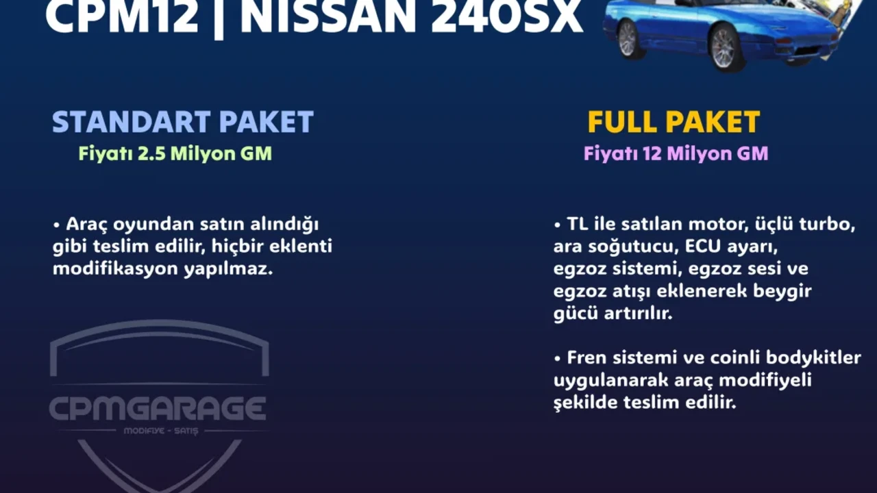 İSTEĞE ÖZEL NİSSAN 240SX YAPILIR. - PlayGaraj In-Game Vehicle for Sale