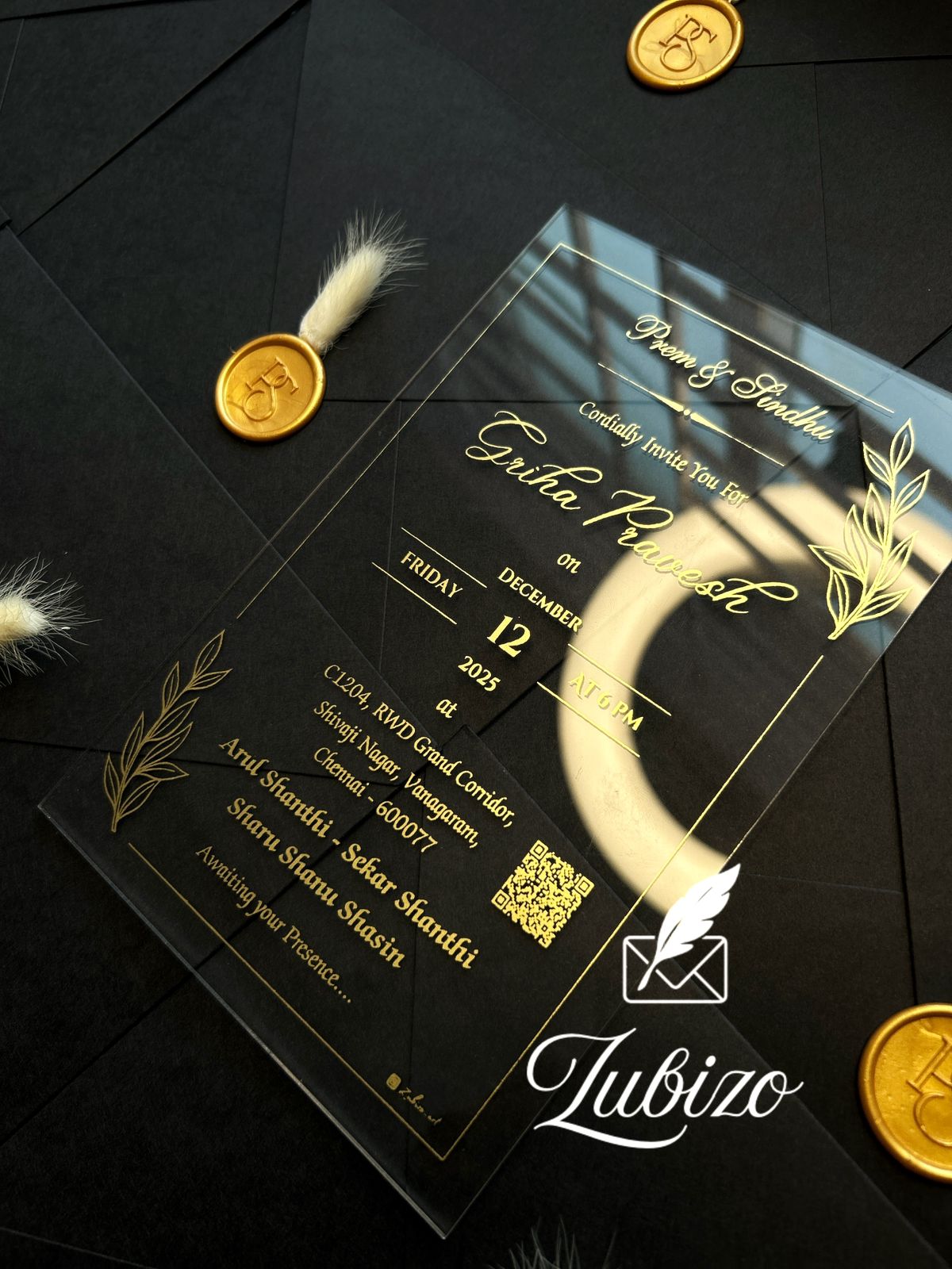 Midnight Luxe Acrylic Invite