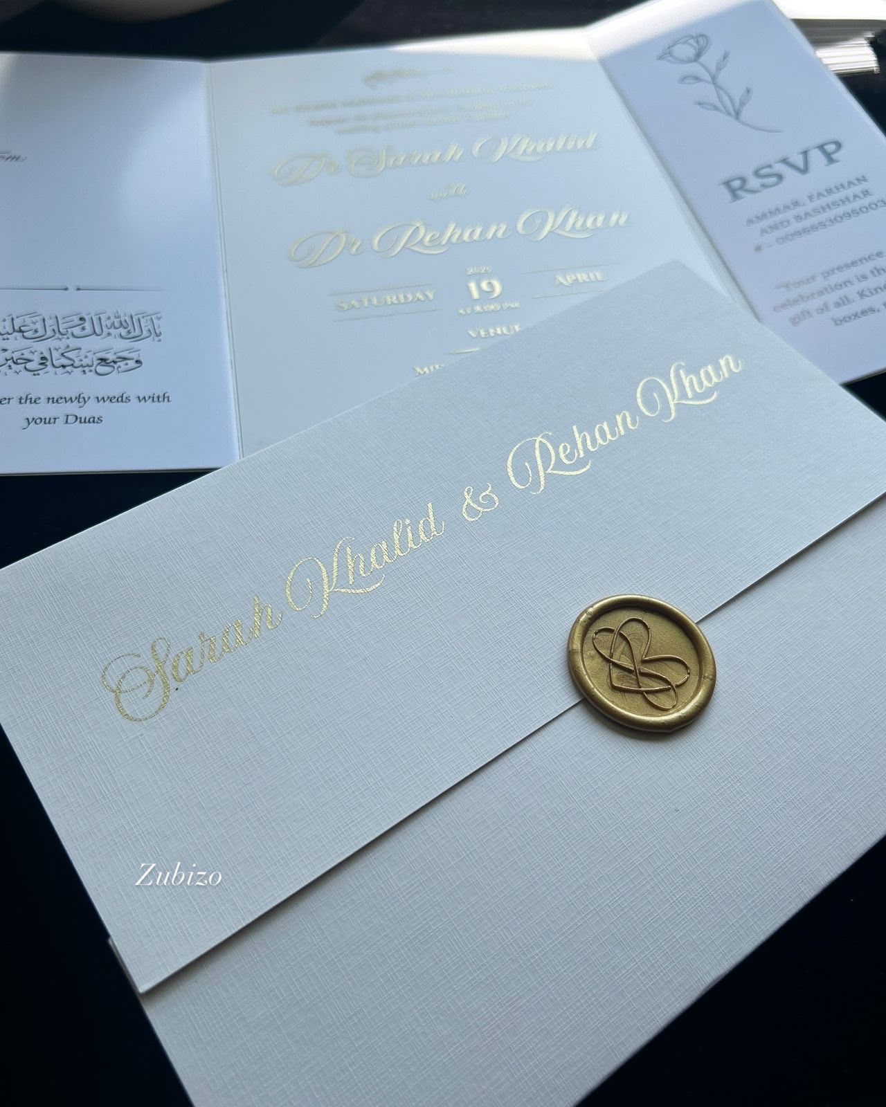 Elegant Gatefold Monogram Invitation