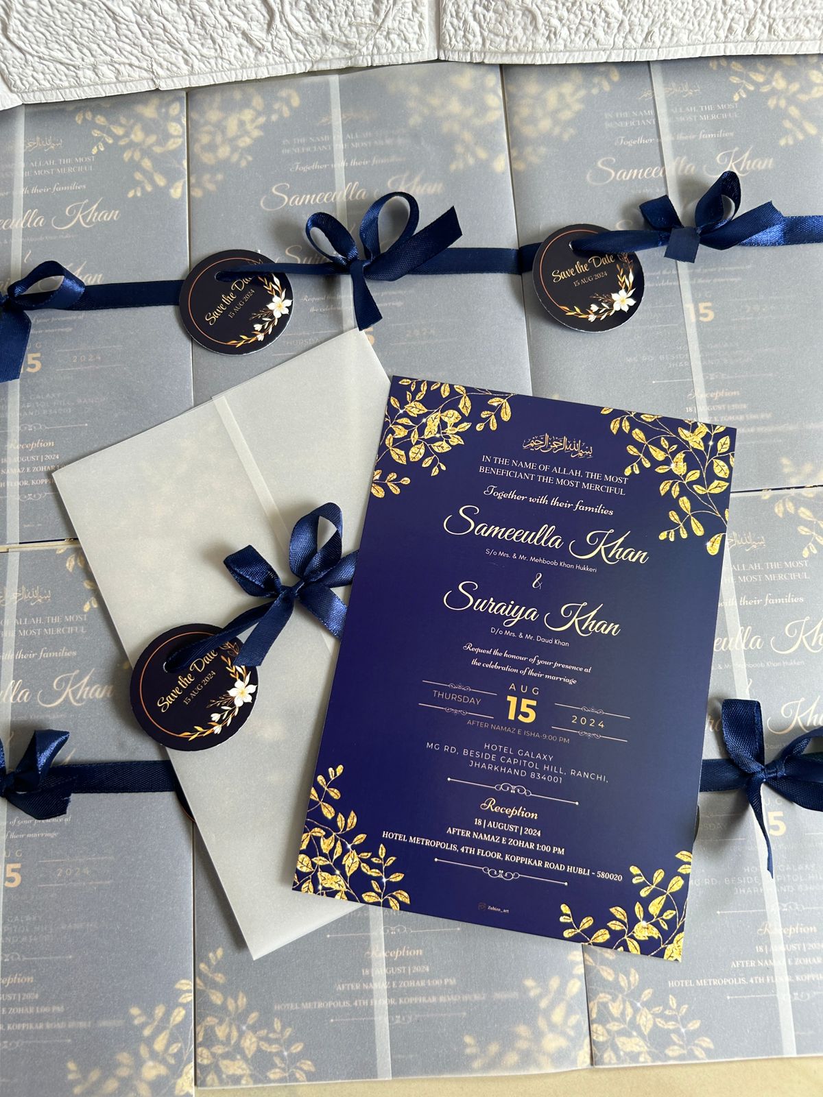 Frosted Botanical Save The Date Invitation