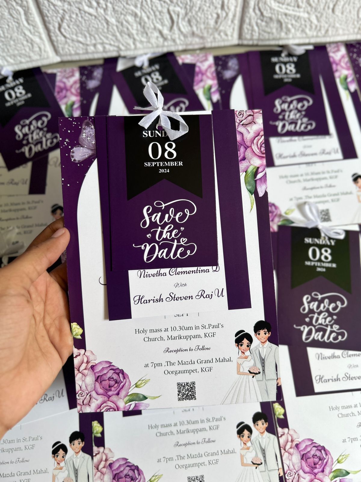 Purple Save The Date Invitation