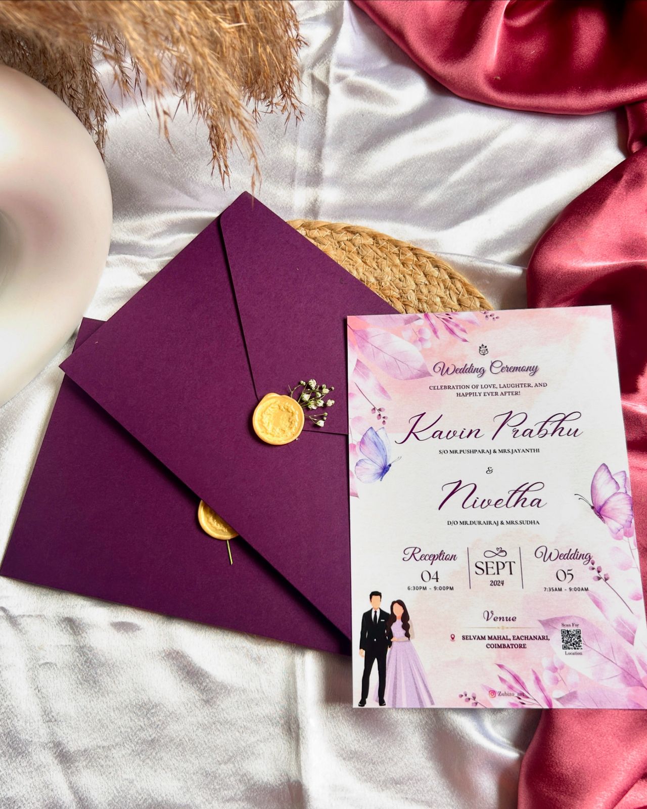 Butterfly Bloom Wedding Invitation