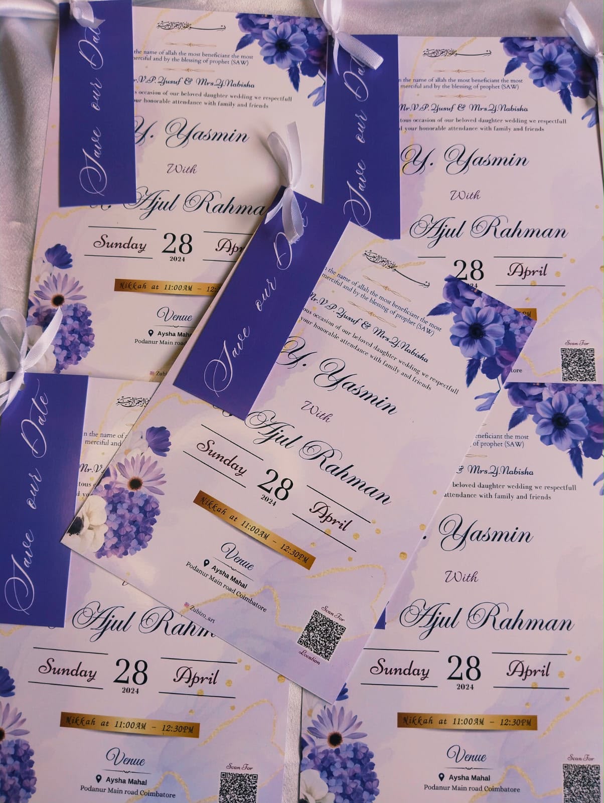 Floral Save The Date Bookmark Invitation
