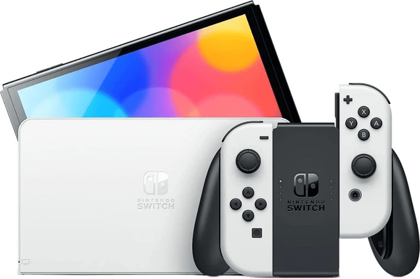 Nintendo 7'' OLED Joy-Con Switch Console, 64 GB Internal Storage, High-Speed HDMI Cable, Enhanced Audio, 3 Hours Charging Time, International Version, EU Plug, White Color NSC010025 2
