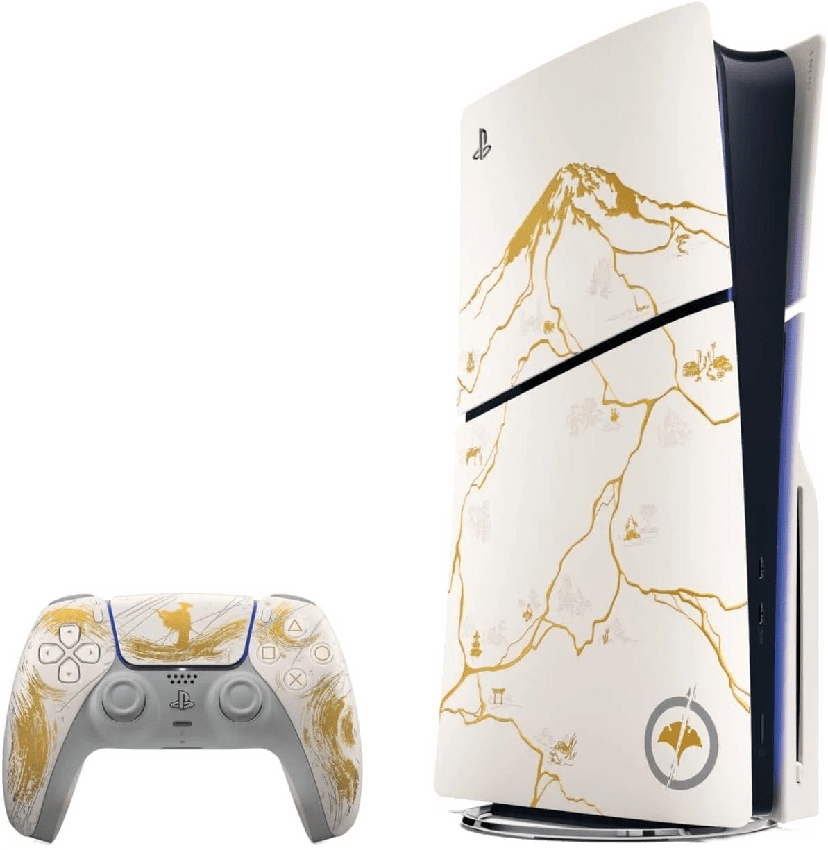 Sony PlayStation 5 Disc Slim Ghost of Yotei Limited Edition Console Bundle, 1TB SSD, 4K-TV Gaming, 120fps with 120Hz output, HDR Technology, Game Voucher not Included, U 2