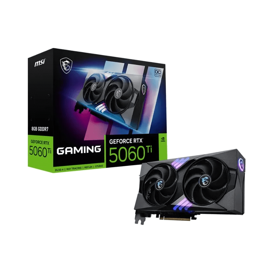  MSI GeForce RTX 5060 Ti GAMING OC Graphics Card, 8GB GDDR7 128-Bit Memory, 2647 MHz Boost Clocks, 28 Gbps Memory Speed, 4608 CUDA Cores, PCI Express Gen 5 x16 | 912-V536-026 2
