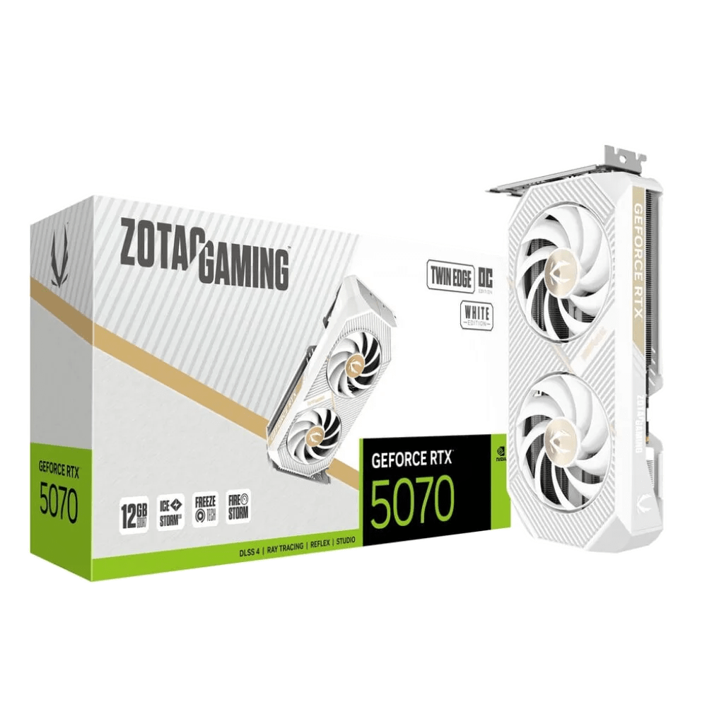 ZOTAC GAMING GeForce RTX 5070 12GB Twin Edge OC White Edition Graphics Card, DLSS 4 4