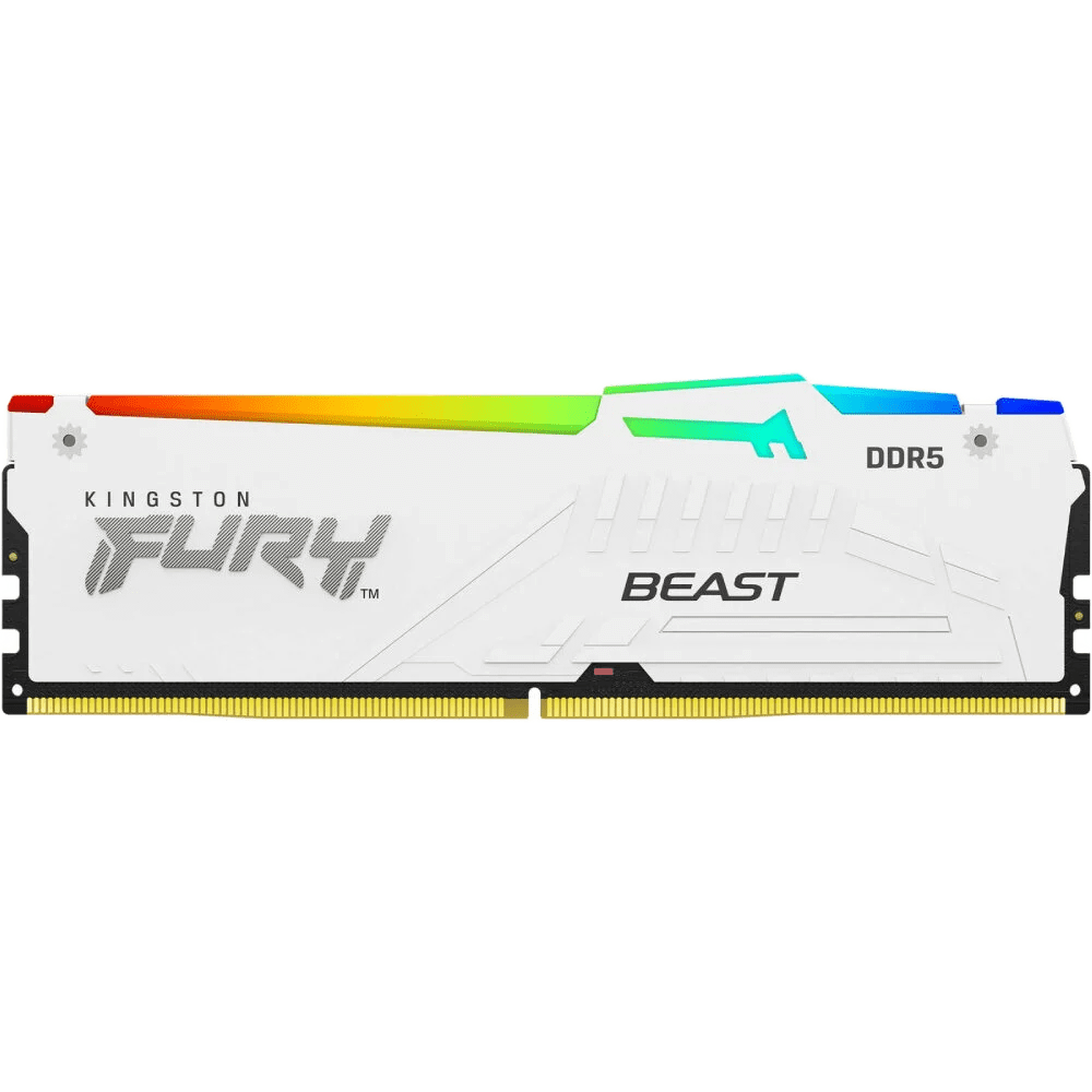 Kingston FURY Beast RGB 16GB 6000MTs DDR5 Desktop Ram - White KF560C30BWEA-16