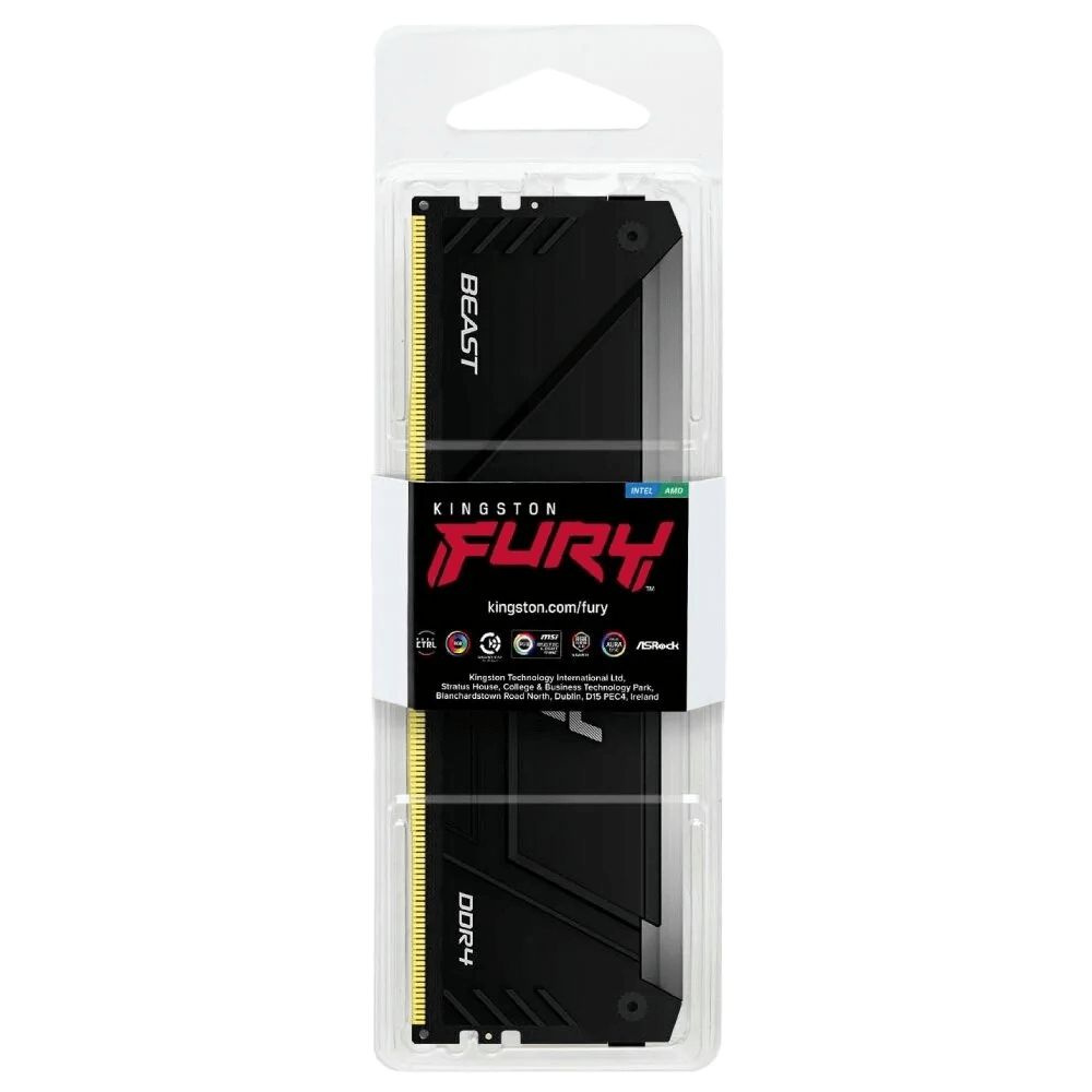 Kingston Fury Beast RGB 16GB DDR4 3200MTs Ram - Black KF432C16BB2A16 2