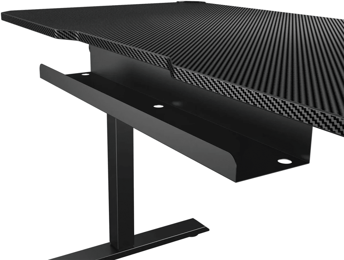 Cougar E-ARES 120 Gaming Desk, RGB Lighting, Height Adjustment 73-118cm, Full Cable Management, USB-C Charging Port, Rotating Cup Holder, Headset Hook & 80kg Load, Black