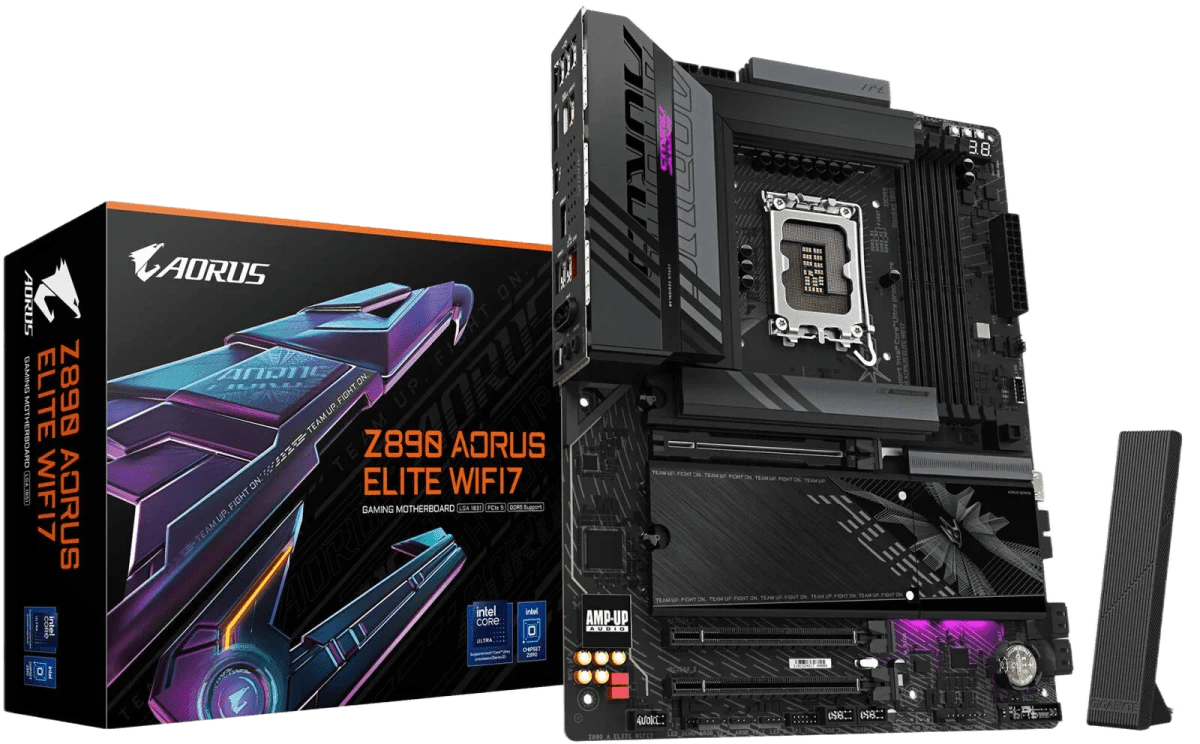 GIGABYTE Z890 Aorus Elite Wi-Fi 7 LGA 1851 ATX Motherboard, Intel Z890 Chipset, 4x DDR5 DIMM Slot, Up to 256GB Max Memory, Wi-Fi 7 & BT 2.4, 1x PCIe 5.0 x16, 4x M.2 Slots, Black 3