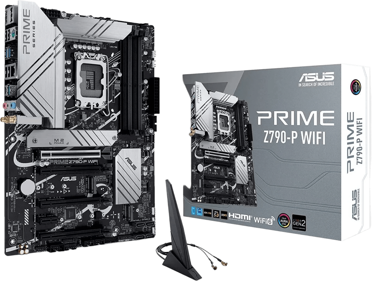 Asus Prime Z790-P WiFi ATX Motherboard, Socket Intel LGA1700, Z790 Chipset, PCIe 5.0, 128GB DDR5 Max Memory, 3x M 2 Slots, WiFi 6, Bluetooth v5.2, 2.5Gb LAN, 14+1 Power Stages 3