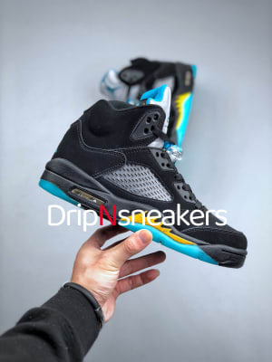 Jordan 5 Retro 'Aqua Blue' Black