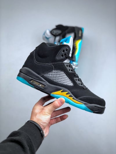Jordan 5 Retro 'Aqua Blue' Black
