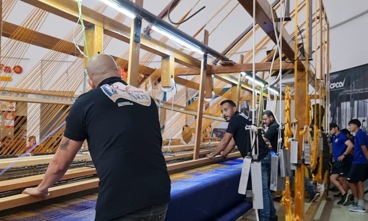 Evento para terminación del lienzo del rebozo más grande del mundo