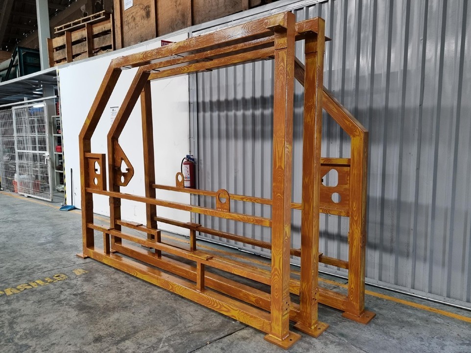 Fabricación de la estructura del telar para el rebozo más grande del mundo