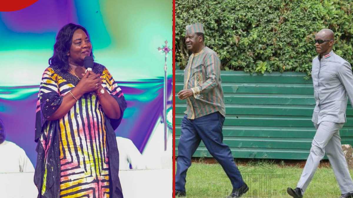 Ida Odinga Talks to Maurice Ogeta During Gor Mahia Trophy Visit